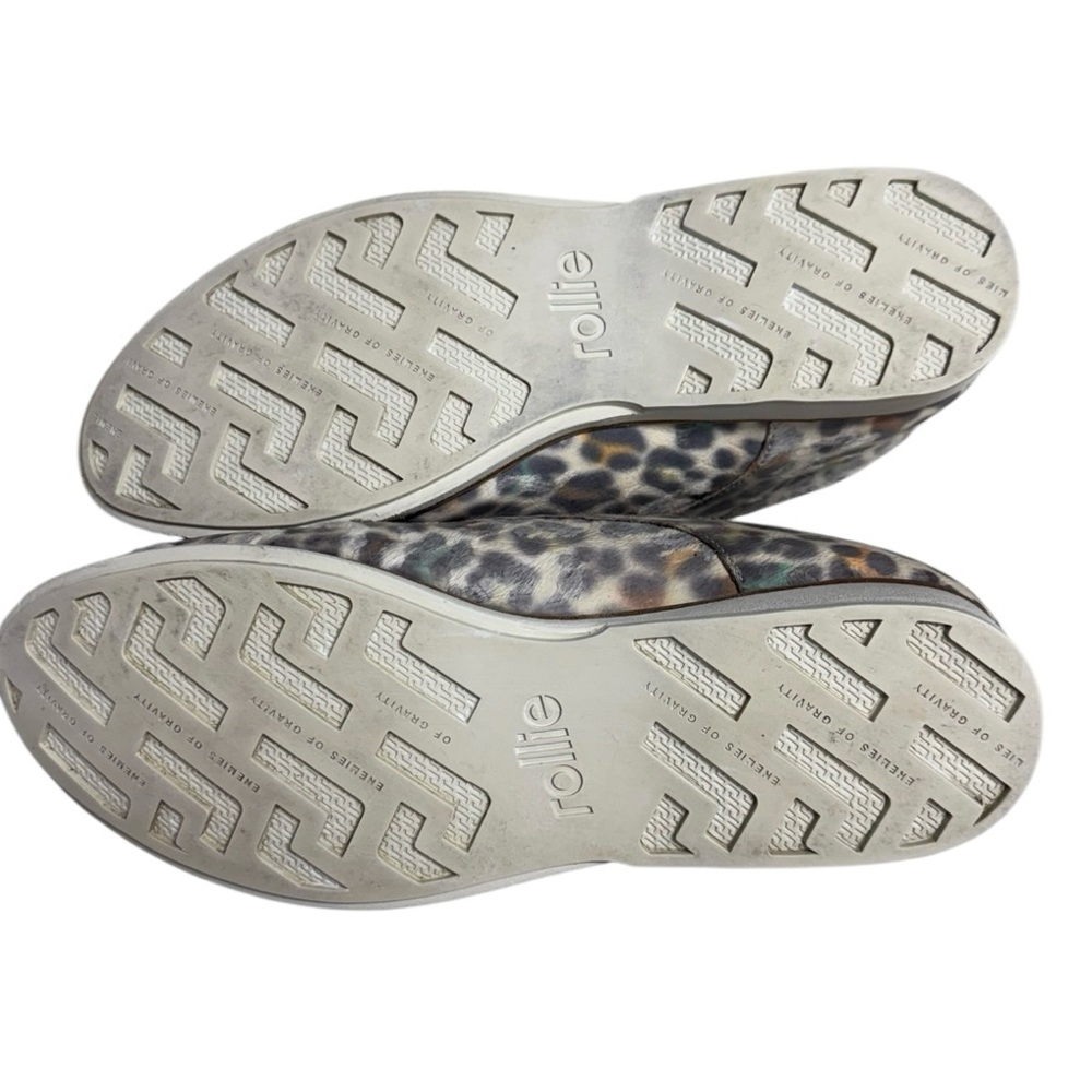 Leopard Print Leather Lace-Up Flats - Women - Picture 10 of 12